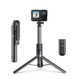 TELESIN 1.3m Wireless Remote Control Selfie Stick for GoPro HERO12 HERO11 HERO10 HERO9 Max with Phone Holder Clip and Tripod for Action Camera Mobile Phone