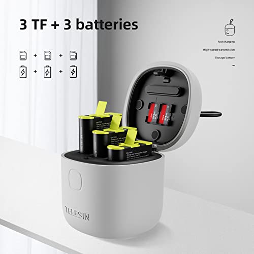 Telesin 2-Pack Batteries and Allin Box Battery Charger Bundle for GoPro HERO11/10/9