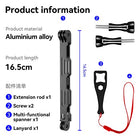 TELESIN Aluminum Extension Rod for Selfie Stick, 16.5cm Metal Pole Mount Extension Arm for Helmet and Action Camera