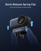 TELESIN Charging Adapter Base Mount for DJI Osmo Nano | Aluminum Alloy Magnetic Quick Release Dual Claw Mount with Folding Finger, 1/4 Screw Hole