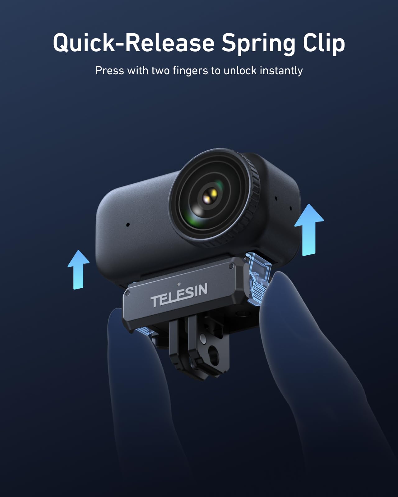 TELESIN Charging Adapter Base Mount for DJI Osmo Nano | Aluminum Alloy Magnetic Quick Release Dual Claw Mount with Folding Finger, 1/4 Screw Hole