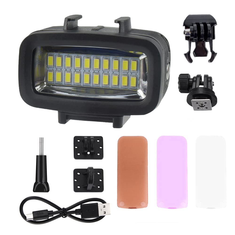 Seafrogs 40 Meters Depth Waterproof Diving Light with Cold Shoe Mount For GoPro Insta360 DJI Action Sony Canon Cameras 700 Lumen High Brightness Fill Light