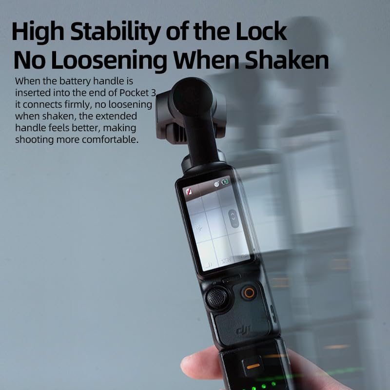 LKTOP Osmo Pocket 3/4 Battery Handle Grip | Built-in 5000mAh Battery 22.5W Fast Charging with Reserved 1/4” Thread Hole Compatible with DJI Pocket 3/4