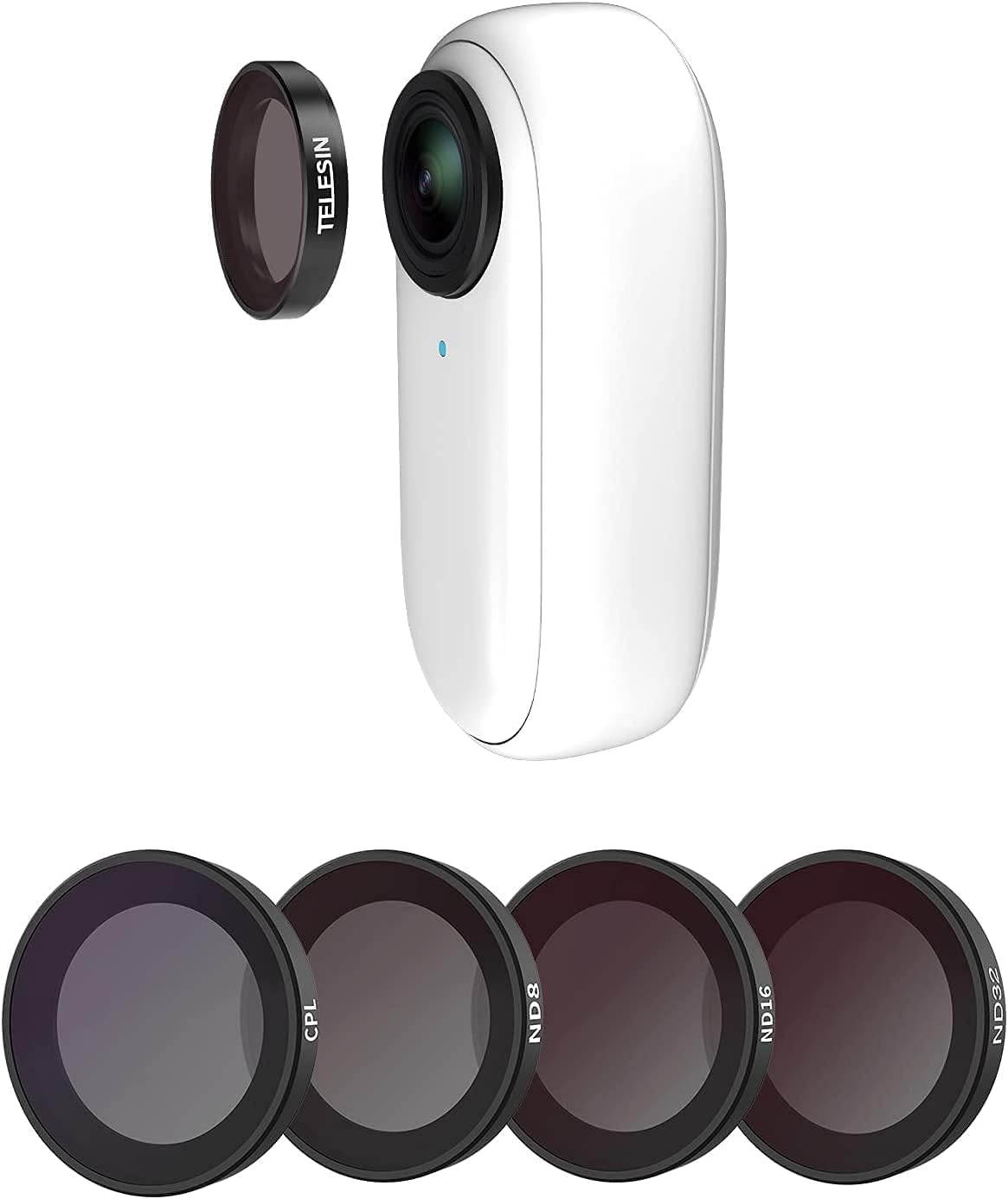 TELESIN Lens Filter Kit for Insta360 GO2 GO3 | 4-Pack CPL ND8 ND16 ND32 Neutral Density Polarizing Polarizer Filter Set Lens Protector for Insta360 go 2 go 3 Accessories