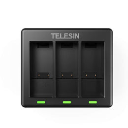 Telesin Triple Battery Charger Dock with Type-C Cable for GoPro HERO13 Battery | Enduro Batteries Charger for GoPro 13