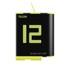 TELESIN Battery for GoPro HERO12 HERO11 HERO10 HERO9 Black | Camera Battery for GoPro 12 11 10 9 - Yellow