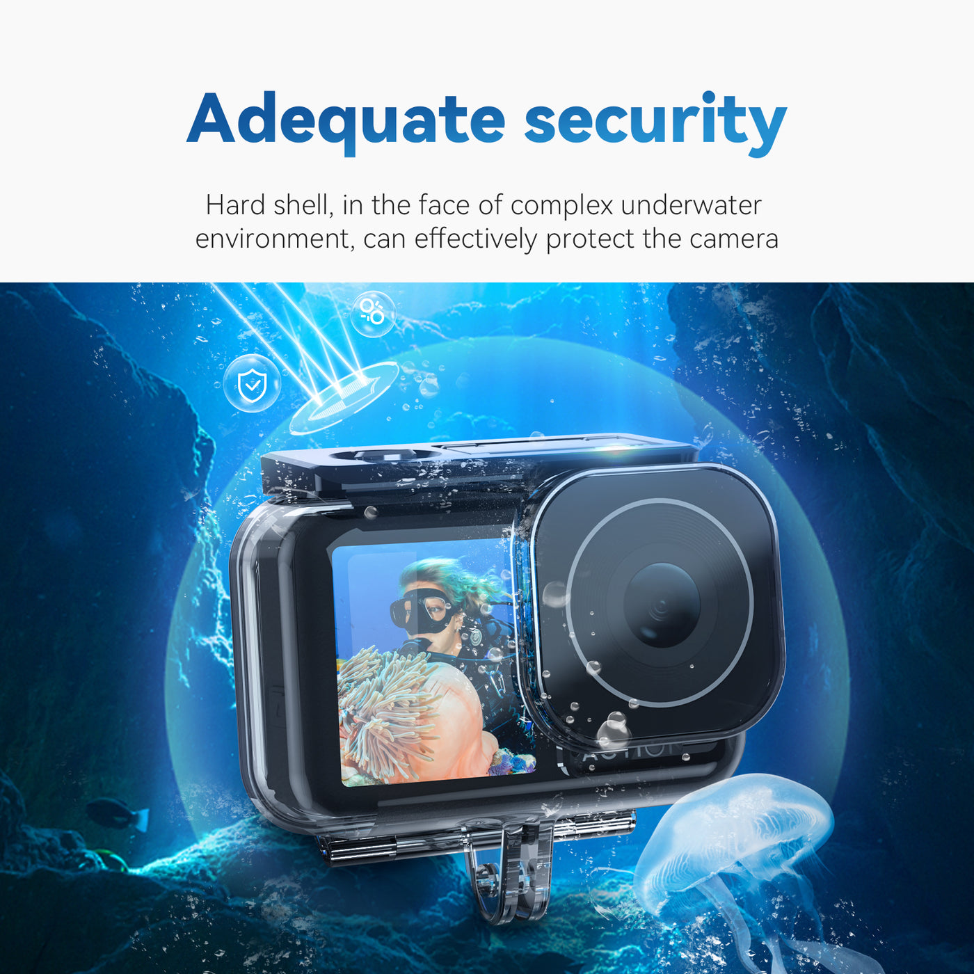 TELESIN 45 Meter Depth Waterproof Case for DJI Osmo Action 3 Action 4 Dive Housing