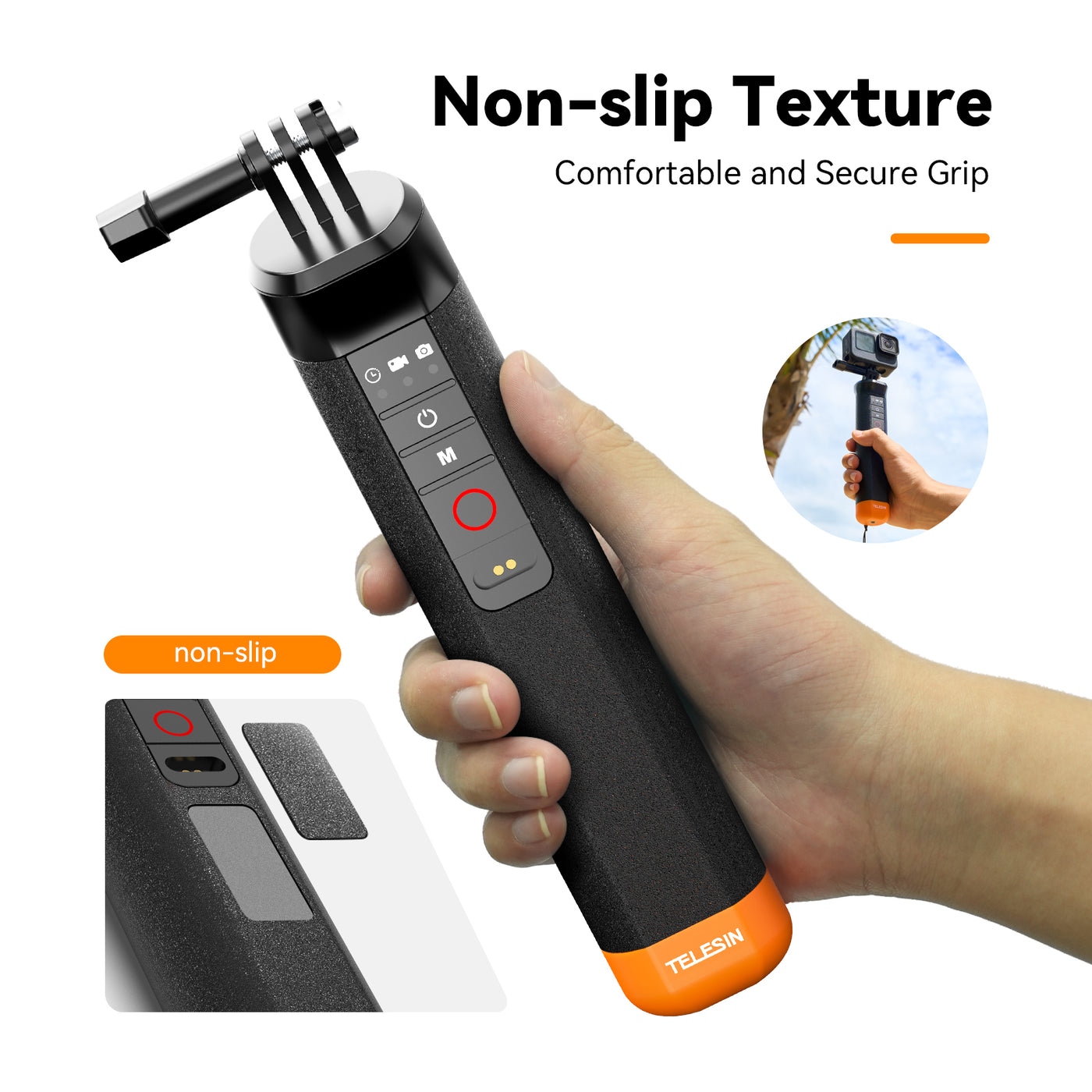TELESIN Remote Control Floating Stick for GoPro HERO13/12/11/10/9/8 GoPro Max | Surfing Snorkeling Buoyancy Stick with Bluetooth