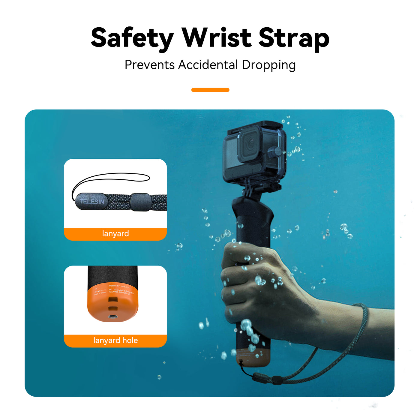 TELESIN Remote Control Floating Stick for GoPro HERO13/12/11/10/9/8 GoPro Max | Surfing Snorkeling Buoyancy Stick with Bluetooth