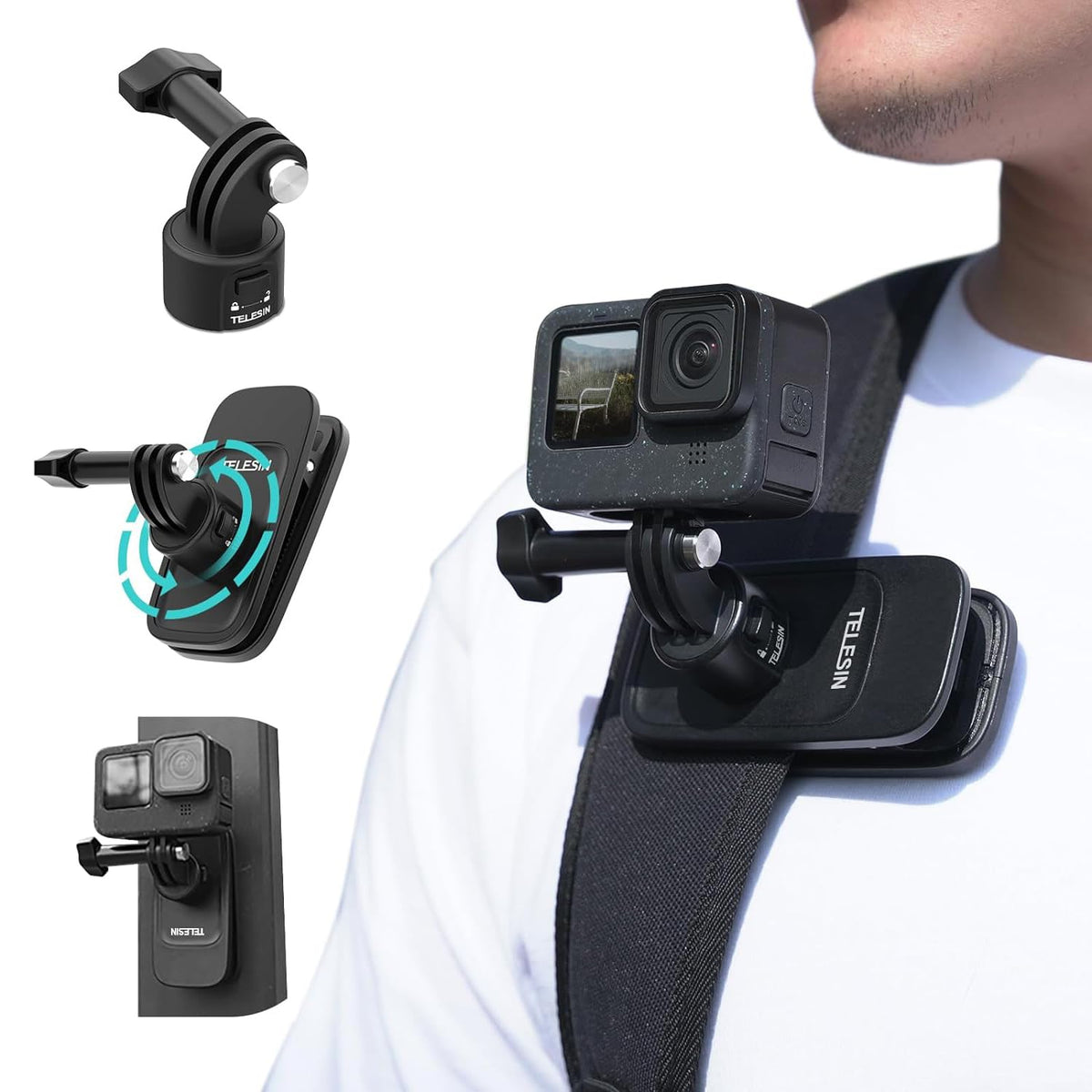Telesin S2 Quick Release Magnetic Backpack Strap Mount