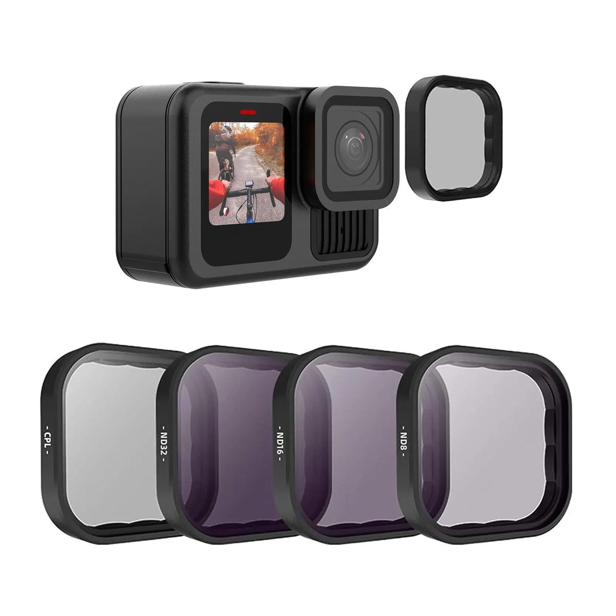 Telesin 4-Pack CPL / ND8 / ND16 / ND32 Lens Filter Kit for GoPro HERO13