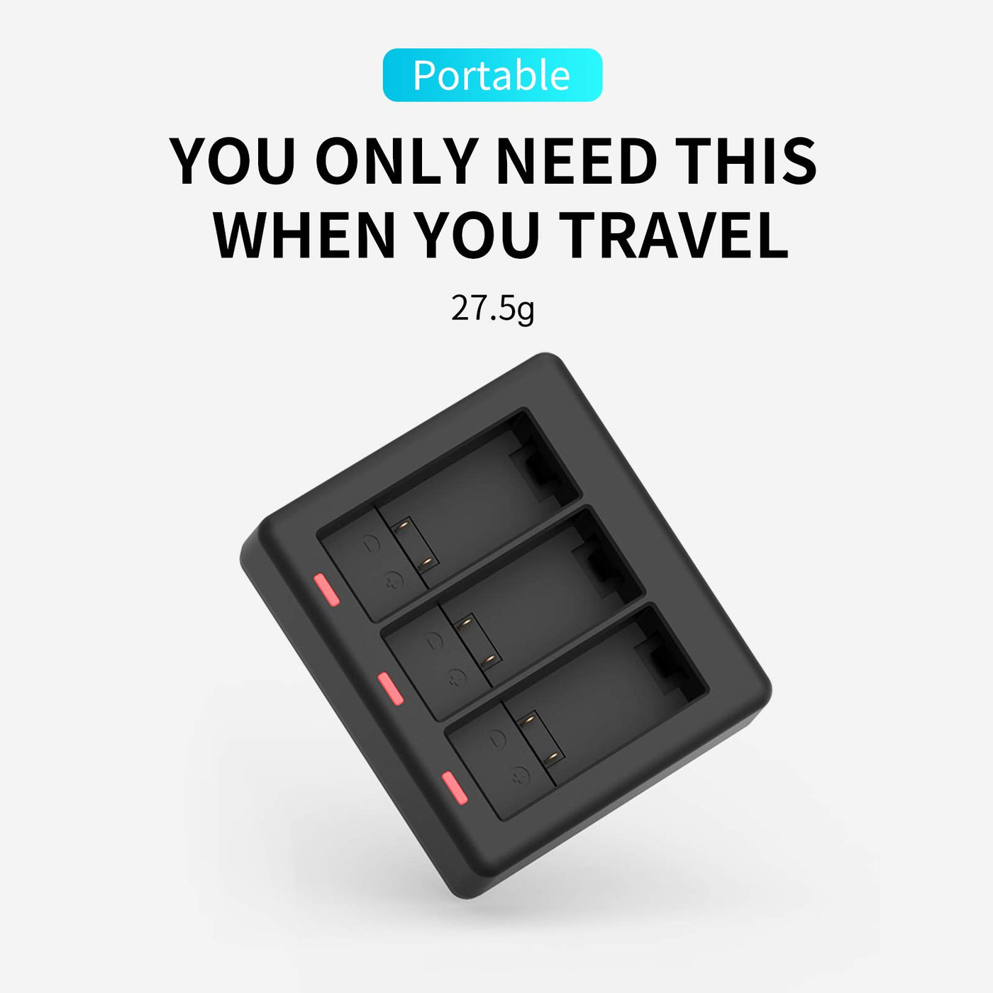 TELESIN Triple Battery Charger Dock with Type-C Cable for GoPro HERO13 Battery | Enduro Batteries Charger for GoPro 13