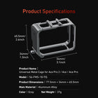 TELESIN Upgraded Metal Cage for Insta360 Ace Pro 2 / Ace Pro/Ace with Cold Shoe | Quick Release Aluminum Alloy Protective Housing Frame
