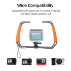 TELESIN Diving Rig Handheld Stabilizer for GoPro HERO 11 10 9 8 with Cold Shoe Mount Wrist Strap for DJI Action 2 Osmo Action Insta360 ONE R Action Cameras