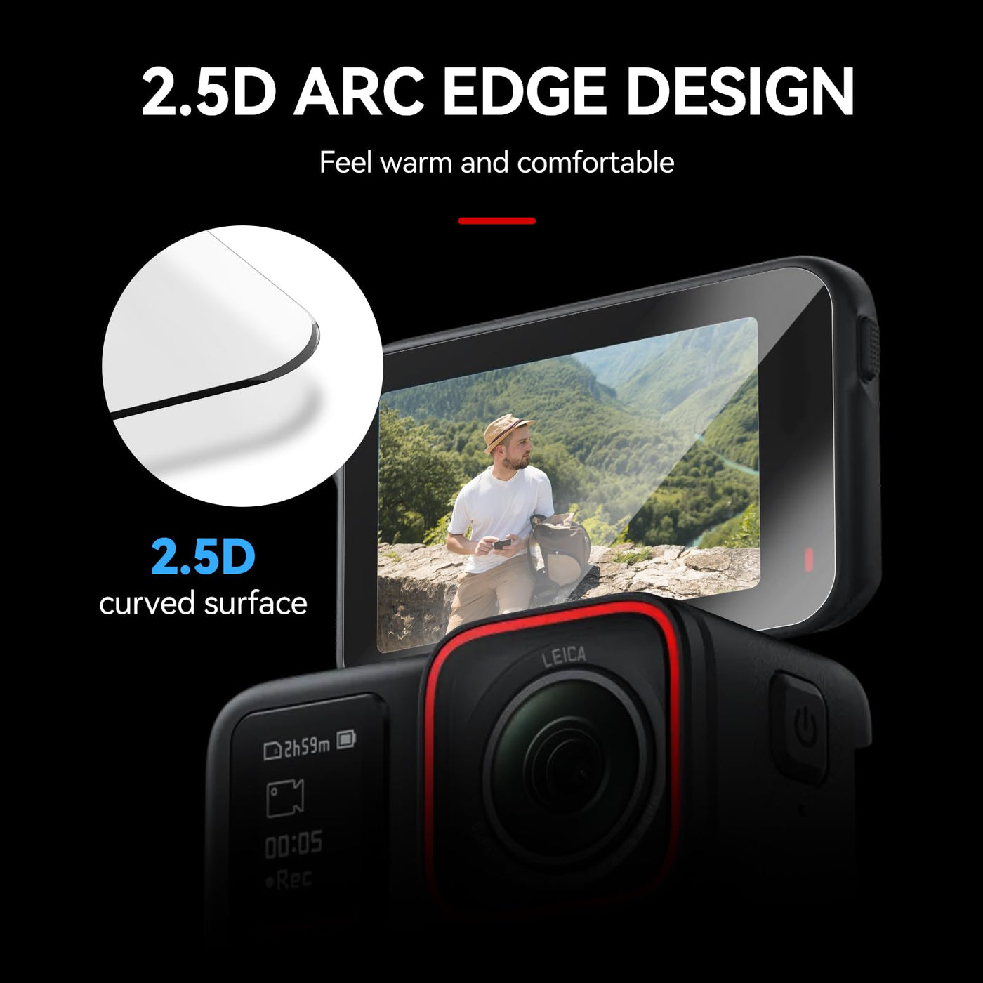 TELESIN Screen Protector for Insta360 Ace Pro | HD Ultra Clear Tempered Glass Screen Protector, Laminated Film Lens Protector Compatible with Insta360 Ace Pro