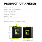 TELESIN Battery for GoPro HERO12 HERO11 HERO10 HERO9 Black | Camera Battery for GoPro 12 11 10 9 - Yellow
