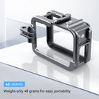TELESIN Upgraded Aluminum Metal Cage for GoPro HERO 13/12/11/10/9 | Protective Housing Frame Case with Lens Filter Compatibility and Cold Shoe Mount