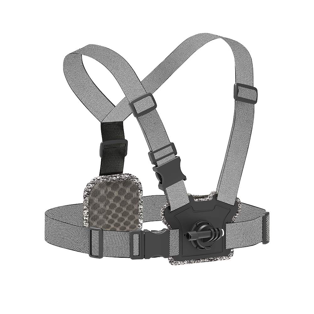 TELESIN Chest Strap Mount, Front & Back Dual Angle Chest Harness Wearing Belt Mount for GoPro, Insta360. DJI Action 2 Osmo Action Camera Accessories