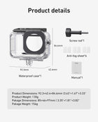 TELESIN Waterproof Case for DJI Osmo Action 6 | Underwater Protective Housing with Anti-Fog Insert, 60M/196FT Deep Scuba Diving Snorkeling for Action 6