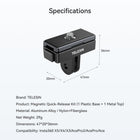 TELESIN Magnetic Quick Release Mount Set for Insta360 Ace/Ace Pro/Ace Pro 2, Insta360 X2/X3/X4/X5 | Metal Connection Plate Adapter for Insta 360 Ace Series, X Series Action Camera
