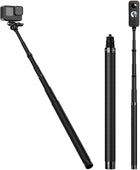 TELESIN Upgraded 1.16 Meters Carbon Fiber Ultra Light Selfie Stick for GoPro Osmo Action Camera, Invisible Stick for GoPro MAX, Insta360 ONE R ONE X2
