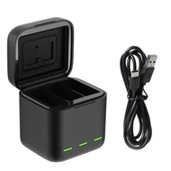 TELESIN 3 Slots Storage Charger Box For GoPro HERO12 HERO11 HERO10 HERO9 Black Action Camera