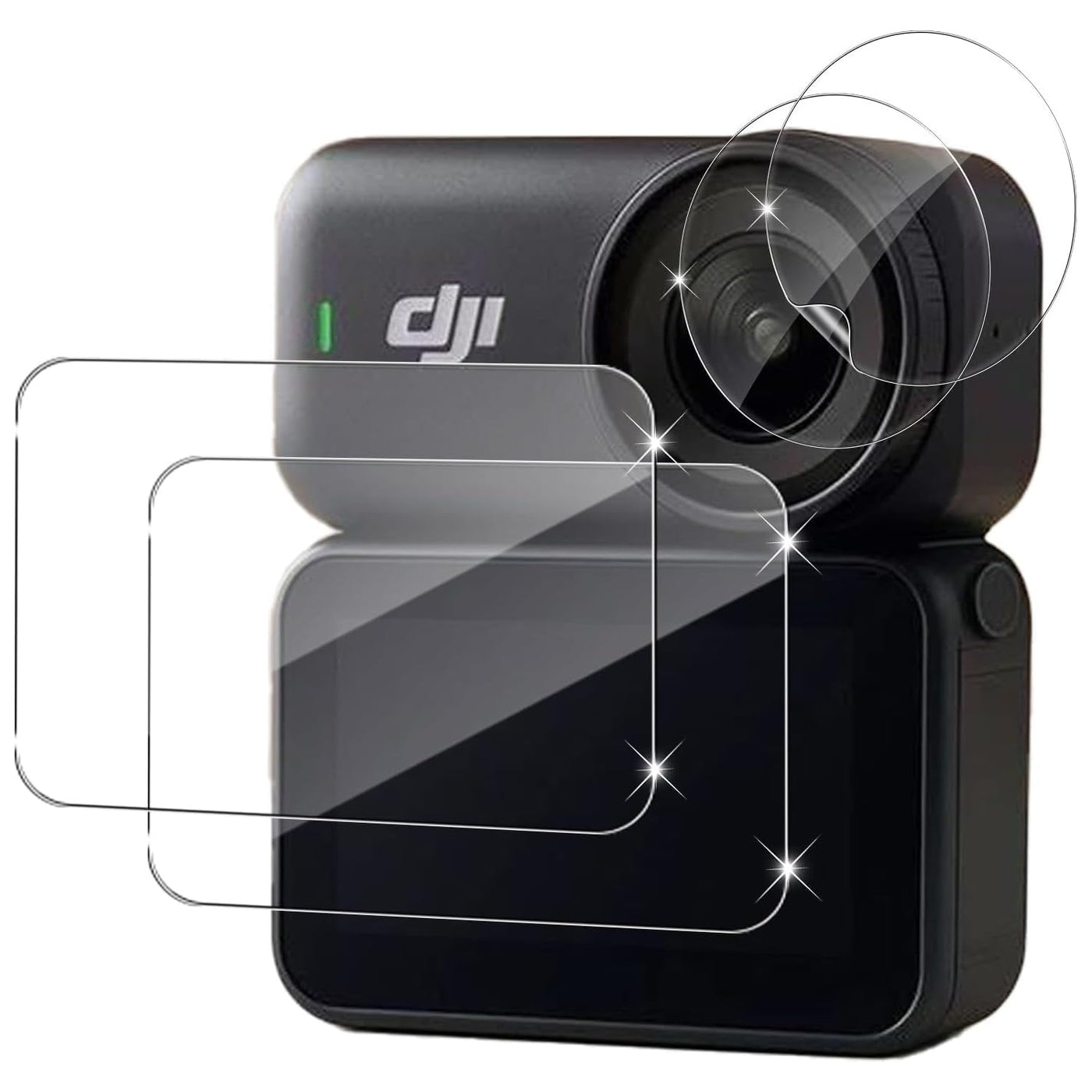 TELESIN 2 Pack DJI Osmo Nano Tempered Glass Screen Protector | Ultra HD, 9H Hardness, Scratch Resistant Tempered Film and PET Lens Protector
