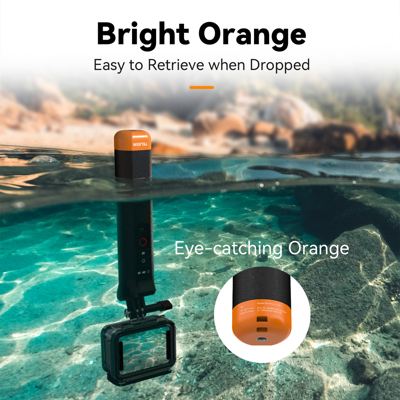 TELESIN Remote Control Floating Stick for GoPro HERO13/12/11/10/9/8 GoPro Max | Surfing Snorkeling Buoyancy Stick with Bluetooth