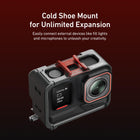 TELESIN Upgraded Metal Cage for Insta360 Ace Pro 2 / Ace Pro/Ace with Cold Shoe | Quick Release Aluminum Alloy Protective Housing Frame