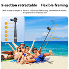 TELESIN 2nd Gen 1.2 Meter Carbon Fiber Selfie Stick for Action Camera, Invisible Stick for Insta360 ONE RS, ONE X3-120CM