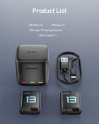Telesin 2-Pack Batteries and 3 Slots Storage Charger for GoPro HERO13 Black
