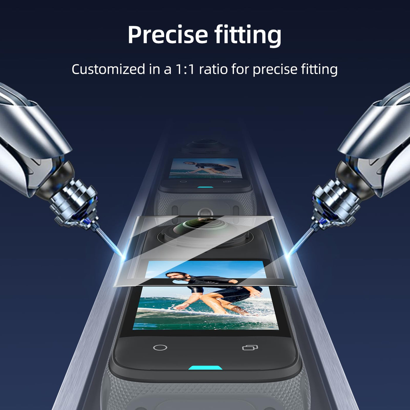 TELESIN Tempered Glass Screen Protector for Insta360 X4 | Anti-Fingerprint Screen Protection HD Film
