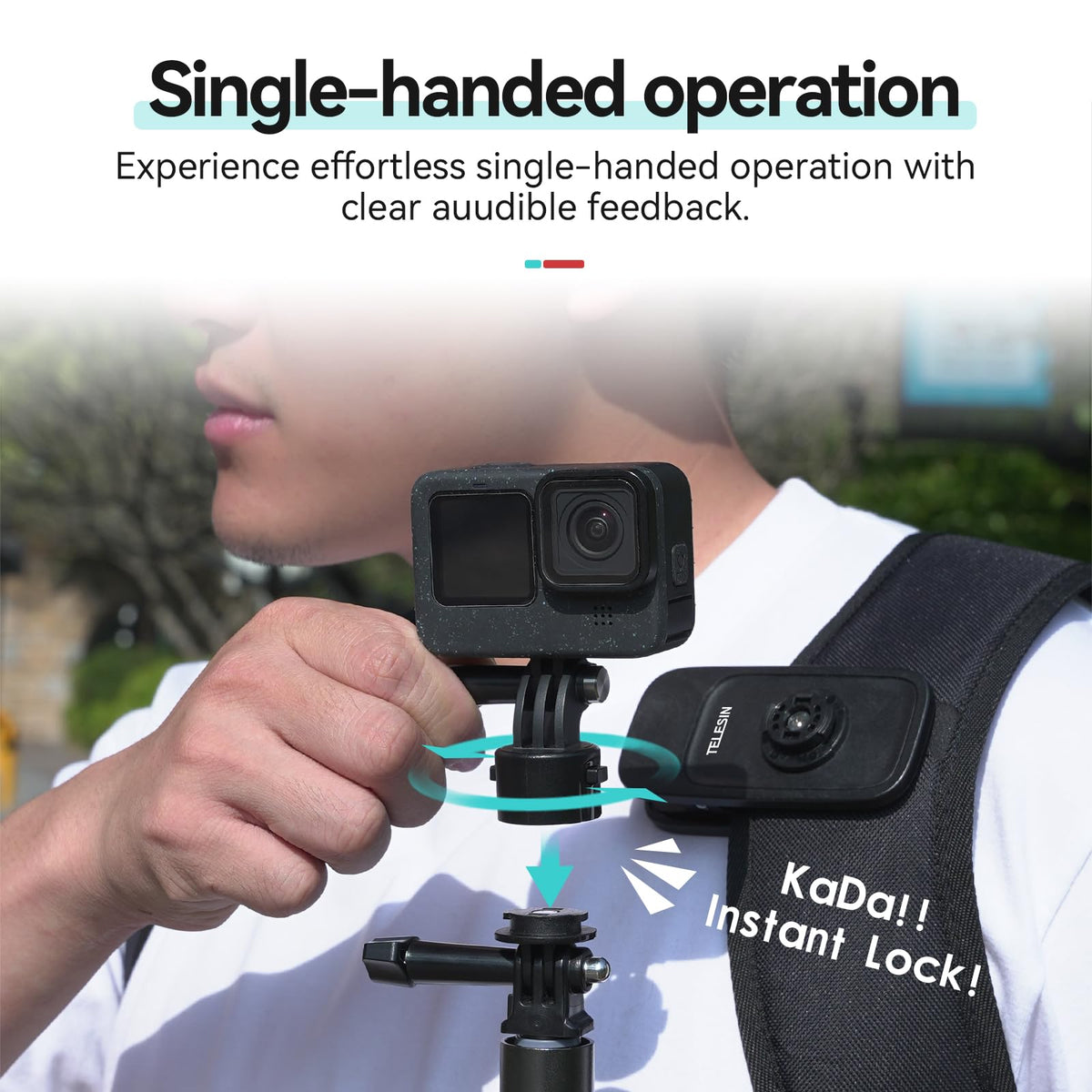 Telesin S2 Quick Release Magnetic Backpack Strap Mount