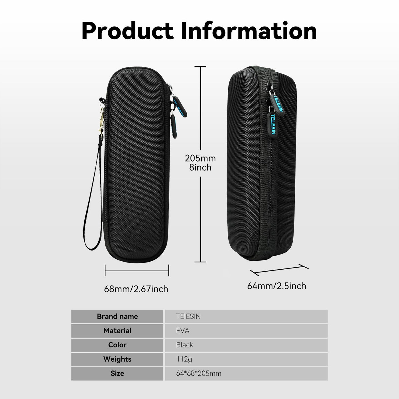 TELESIN Mini Carry Case for DJI Osmo Pocket 3 | Portable Storage Bag with Hand Strap for Osmo Pocket 3
