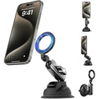 TELESIN Magnetic Suction Cup Mobile Phone Car Mount Compatible with MagSafe | 360° Adjustable Car Windshield Phone Holder Stand for iPhone Android