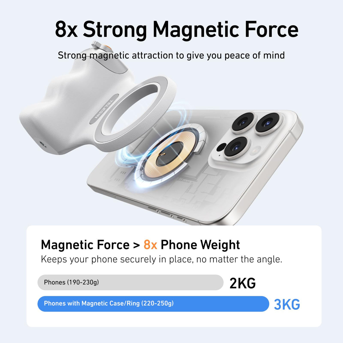 Telesin Fun Shot V2 Magnetic Grip for Mobile Phone | DSLR Camera Style Shutter Grip