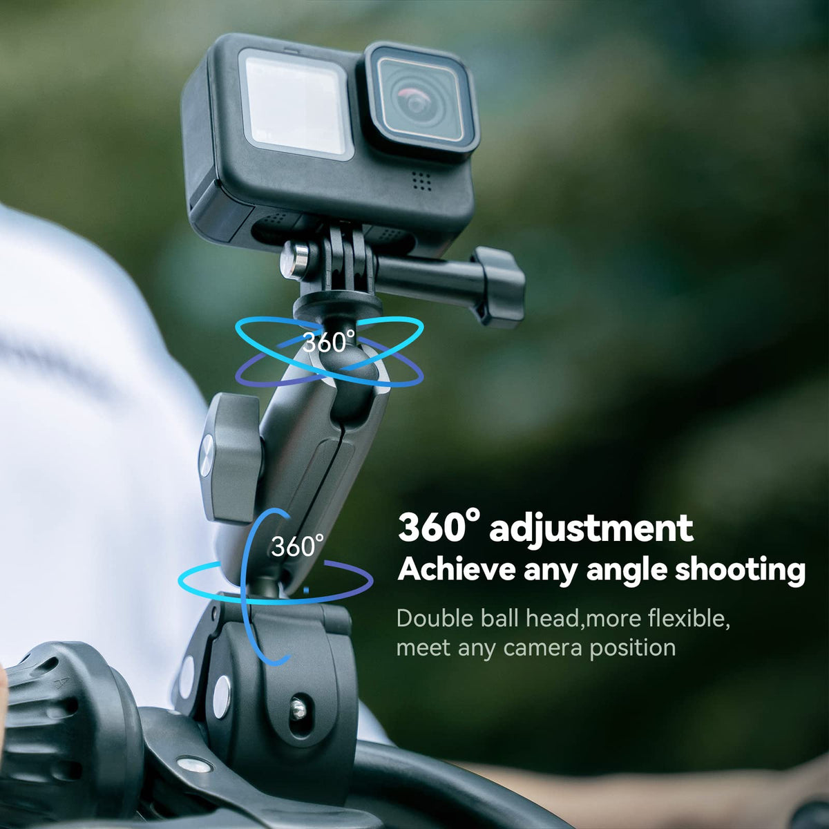 Telesin Claw Clamp Mount with Dua Ball Head