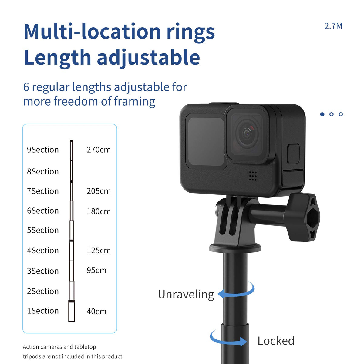 Telesin 2nd Gen 2.7M Ultra Long Carbon Fiber Selfie Stick
