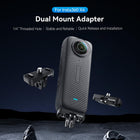 TELESIN Quick Release Base Mount For Insta360 X4 | Magnetic Aluminum Two-Claw Adapter with 1/4" Screw