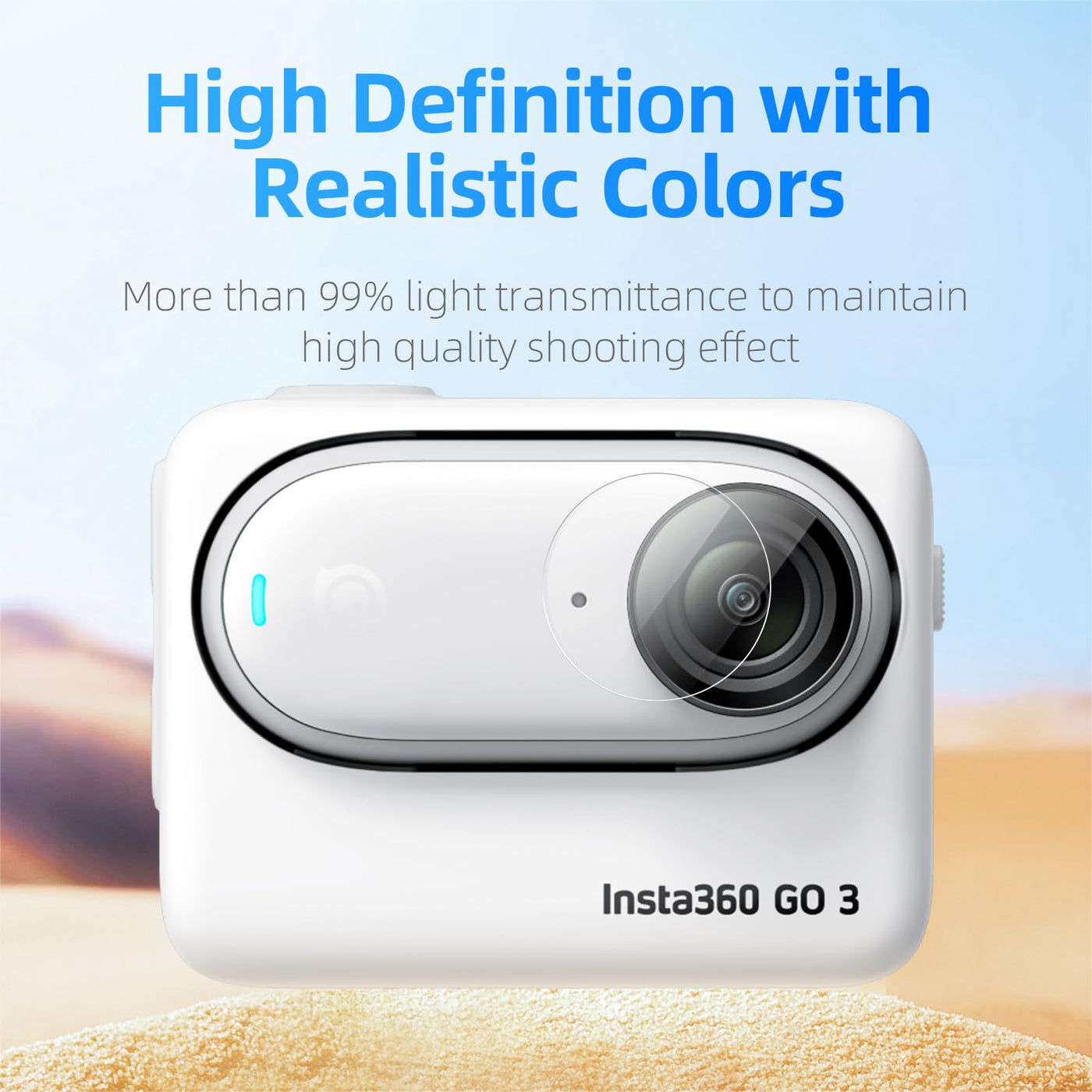 TELESIN Tempered Glass Screen & Lens Protector for Insta360 GO 3 Action Camera | HD Ultra Clear Waterproof Dust-proof Anti-Scratch for Insta360 GO3 Accessories