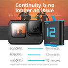 TELESIN Battery for GoPro HERO12 HERO11 HERO10 HERO9 Black | Camera Battery for GoPro 12 11 10 9 - Blue