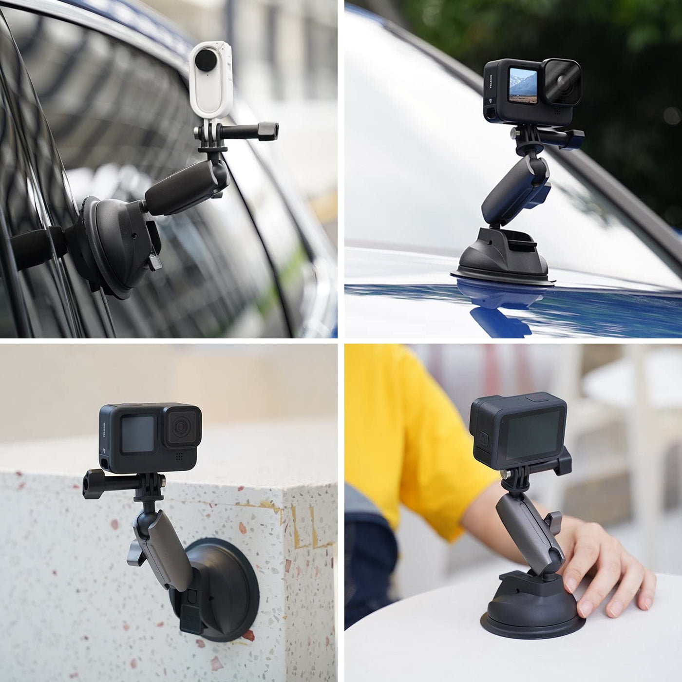 TELESIN Action Camera Universal Suction Cup Mount 360 Degree Rotatable for GoPro, Insta 360, DJI Action 2, Osmo Action, Osmo Pocket and Mobile Phone