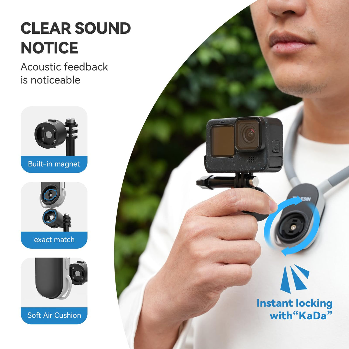 Telesin S2 Magnetic Quick Release Neck Mount with Fixing Chest Strap
