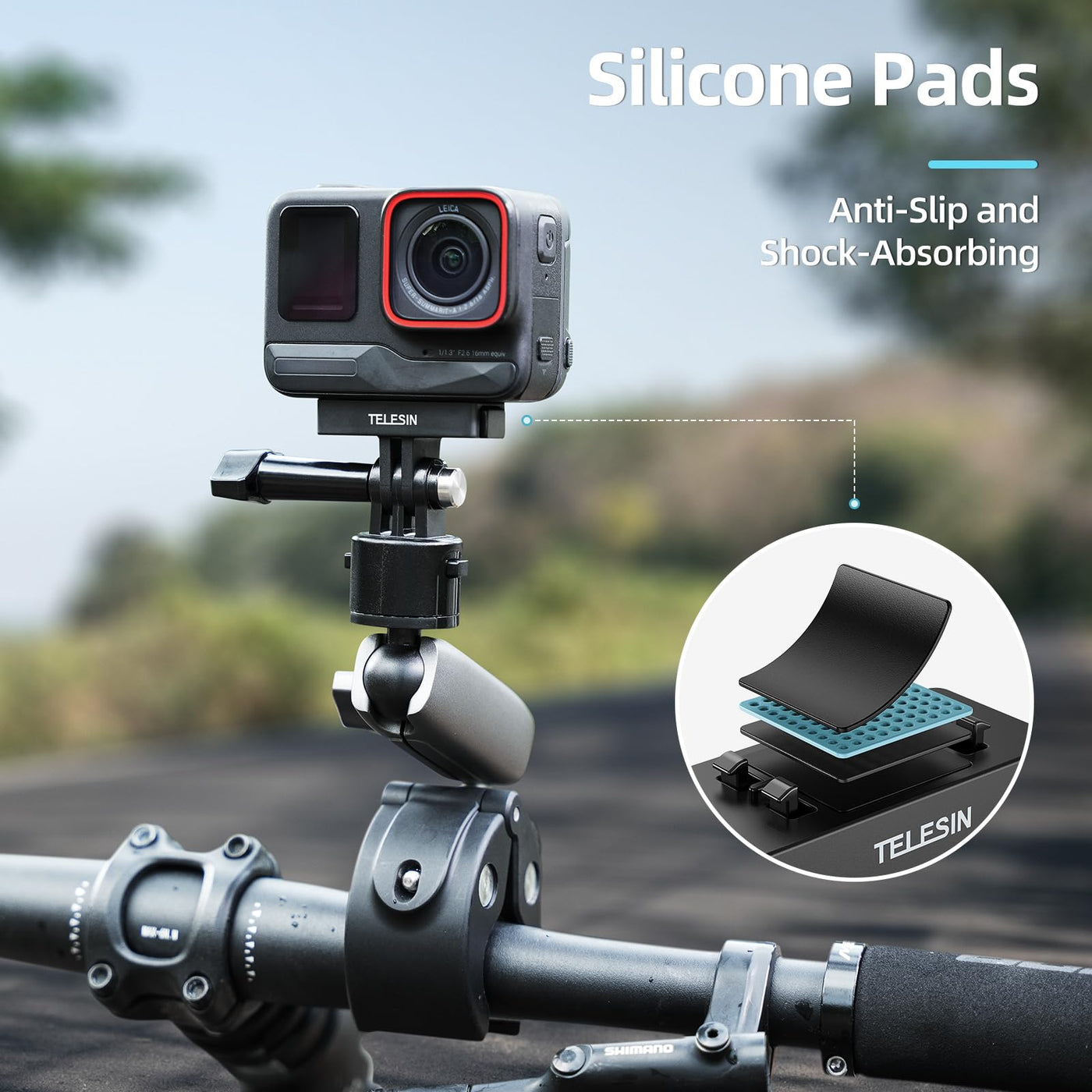 TELESIN Magnetic Quick Release Mount for Insta360 Ace/Ace Pro | Aluminum Snap-On Magnetic Two-Claw Base Mount with 1/4" Screw Hole