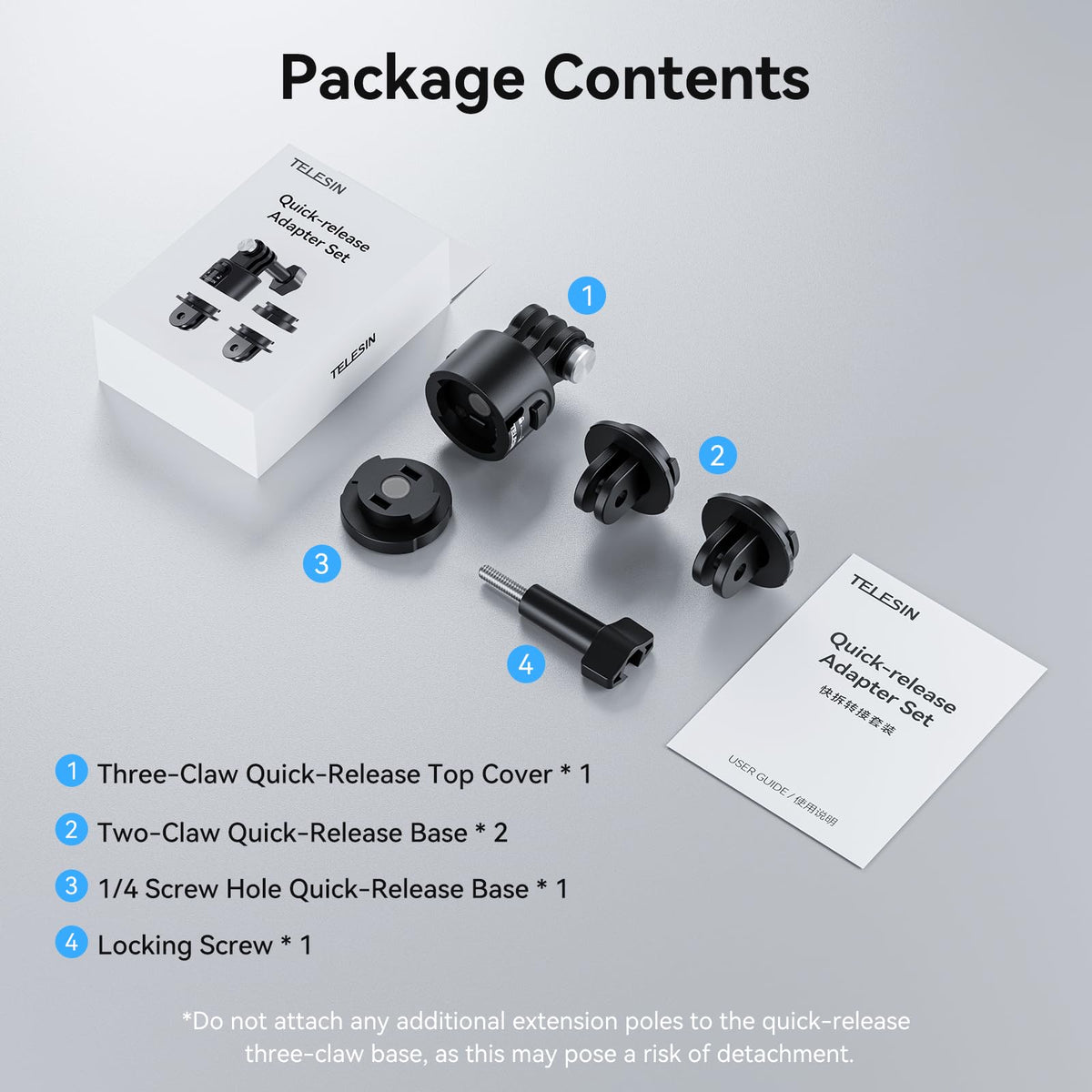 Telesin Quick Release Mount Adapter Base for Action Camera