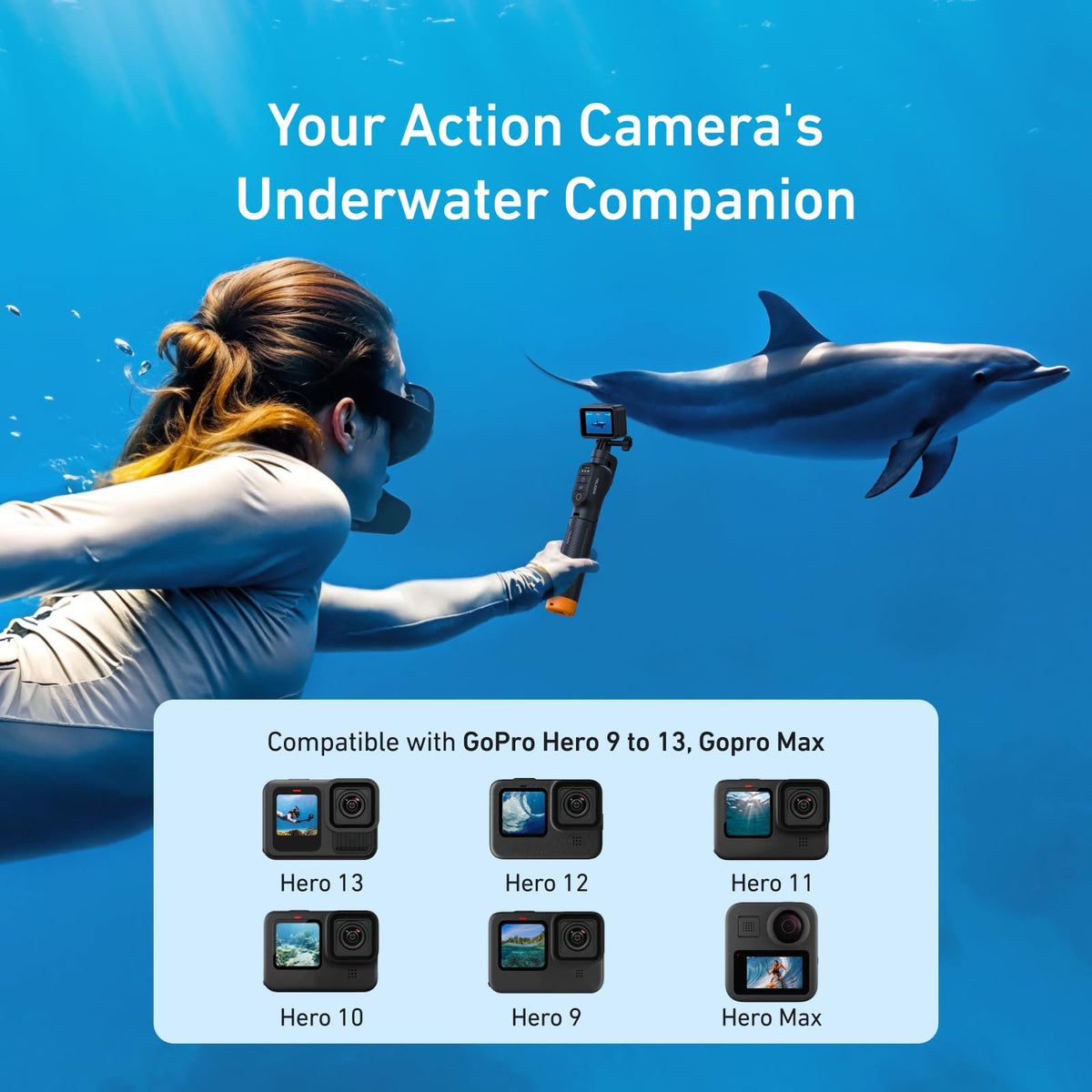 Telesin 3-in-1 Bluetooth Remote Control Floating Tripod for GoPro HERO13/12/11/10/9/Max
