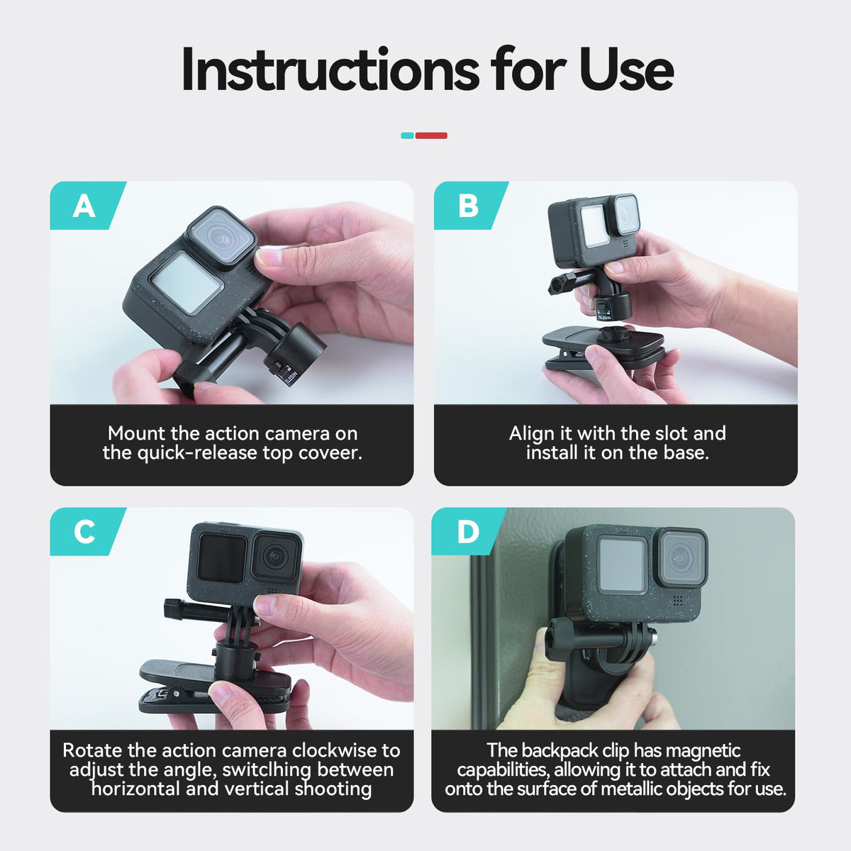 Telesin S2 Quick Release Magnetic Backpack Strap Mount