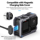 TELESIN Metal Cage Ultra for GoPro HERO 13/12/11/10/9 | Upgrade Magnesium-Aluminum Alloy Protective Frame Case with Side Charging Protection Cold Shoe