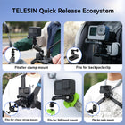 TELESIN S2 Quick Release Clamp Bike Mount Motorcycle Handlebar Holder | Roll Bar Tube Clip Mounting Accessories Compatible with GoPro Insta360 DJI Action Osmo Pocket Action Camera