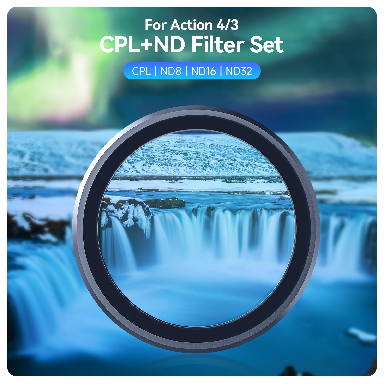 TELESIN CPL/ND8/ND16/ND32 Filter Set for DJI Osmo Action 3 Action 4